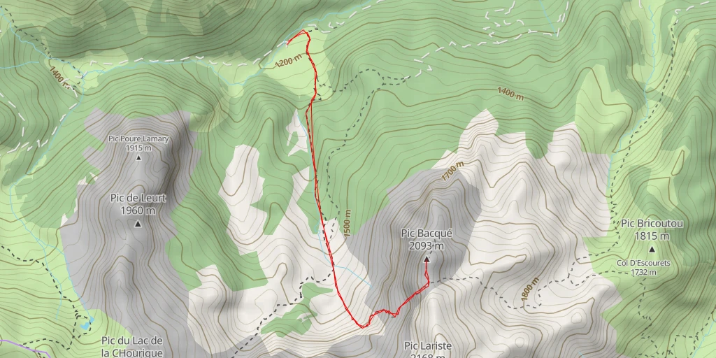 Map of the trail for Pic Bacqué