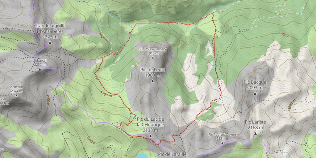 Map of the trail for Chemin du Lac de la Chourique - Chemin du Lac de la Chourique