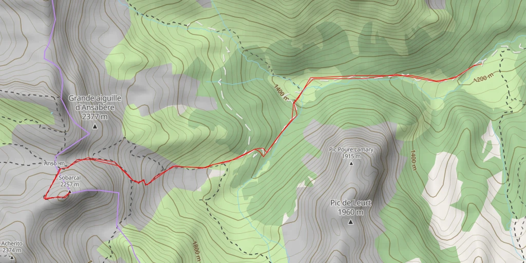 Map of the trail for Pico Sobarcal