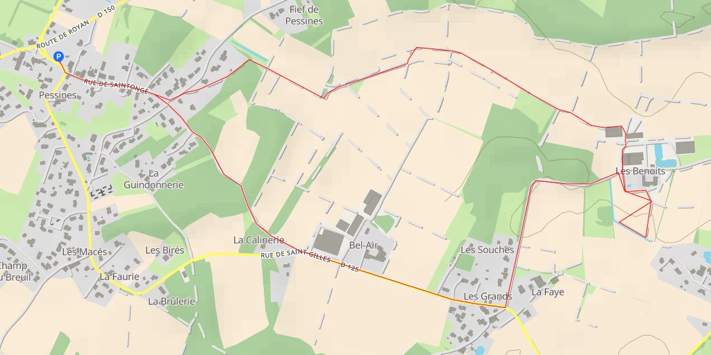 Carte de l'itinéraire :  Chemin des Souches - Chemin des Souches