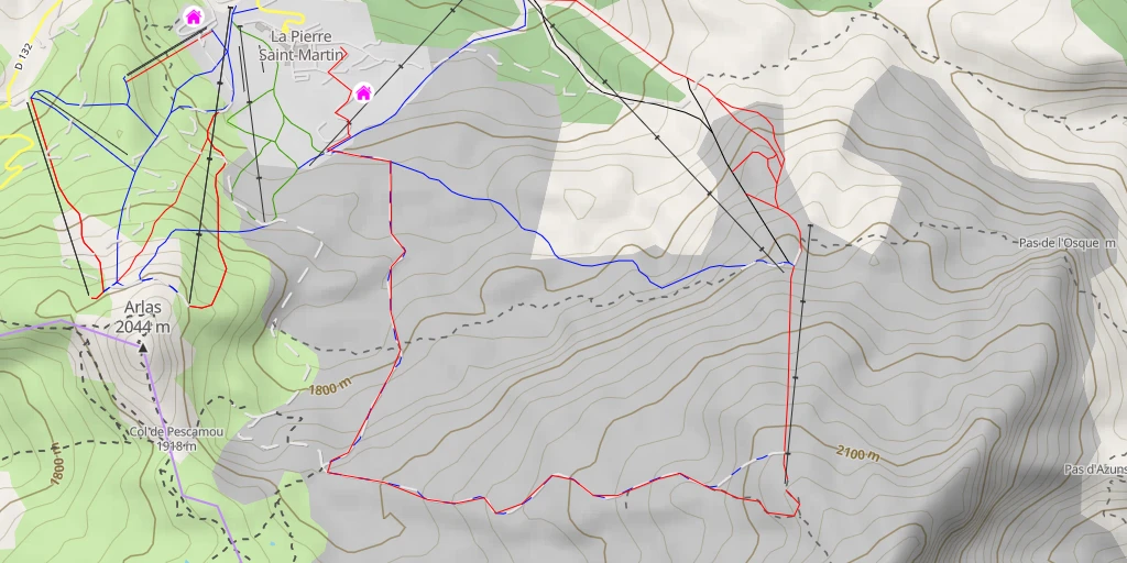 Map of the trail for Chemin de l'Arre de Soum Couy - Sentier Principal