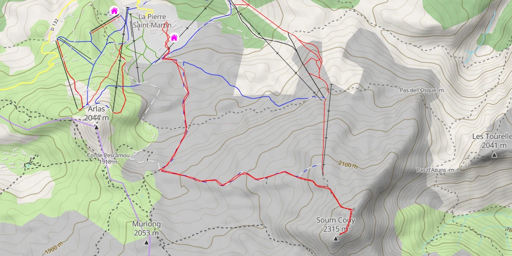 Map of the trail for Soum Couy