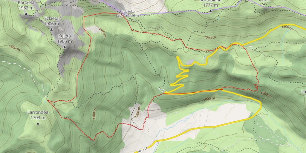 Map of the trail for GR11 - Burgui-Isaba-Francia / Burgi-Izaba-Frantzia