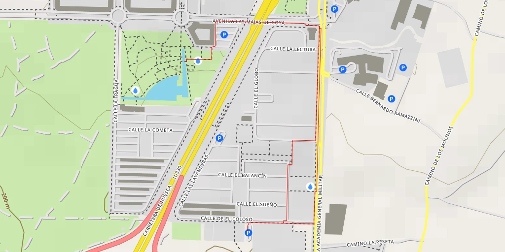 Map of the trail for Avenida Las Majas de Goya - Zaragoza