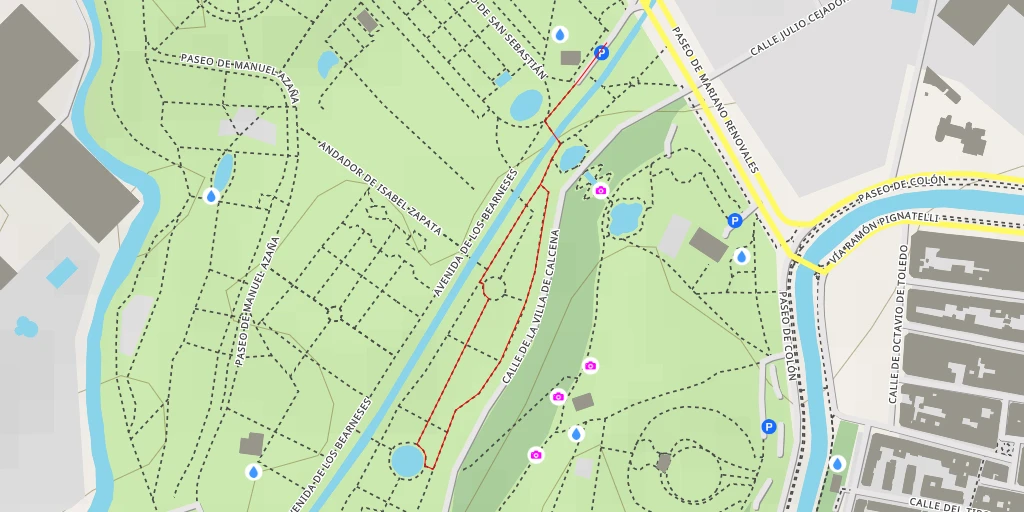 Map of the trail for Monumento a Miguel Fleta - Calle de la Villa de Calcena - Zaragoza