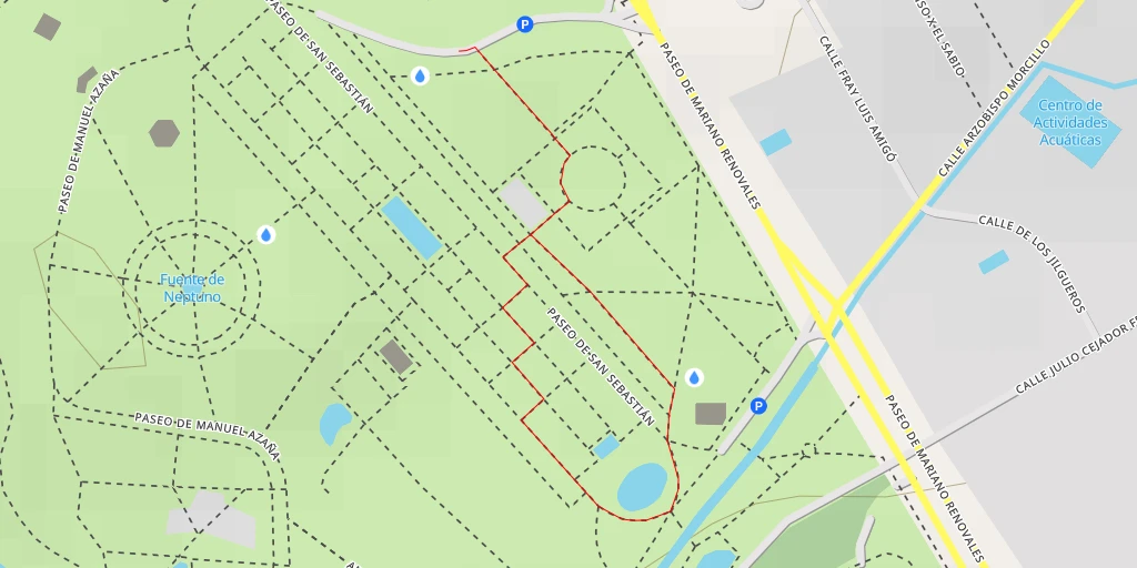 Map of the trail for Paseo de San Sebastián - Zaragoza