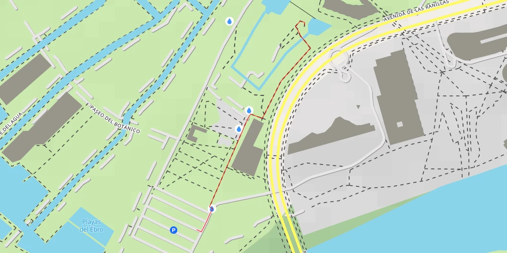 Map of the trail for Jardines Acuáticos Carlos Pau Español - Avenida de las Ranillas - Zaragoza