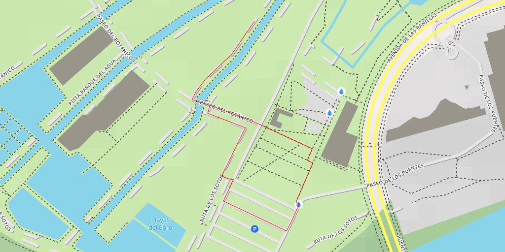 Carte de l'itinéraire :  Jardín Botánico de Charles Darwin - Paseo del Botánico - Zaragoza