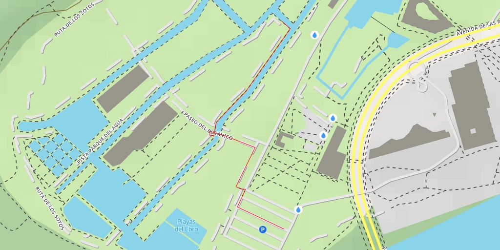 Carte de l'itinéraire :  Jardín Botánico de Charles Darwin - Paseo del Botánico - Zaragoza