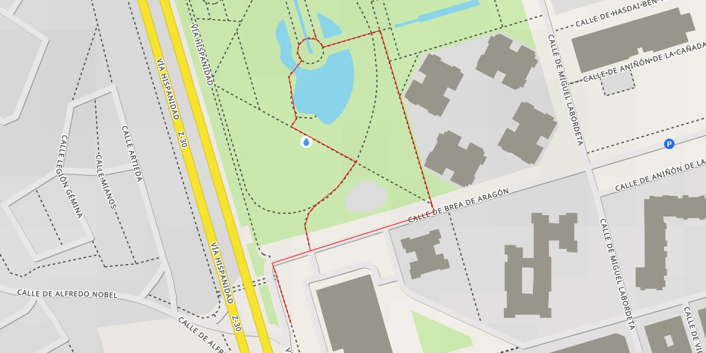 Map of the trail for Calle de Miguel Labordeta - Zaragoza