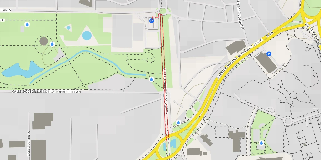 Carte de l'itinéraire :  Corredor Verde - Corredor Verde - Zaragoza