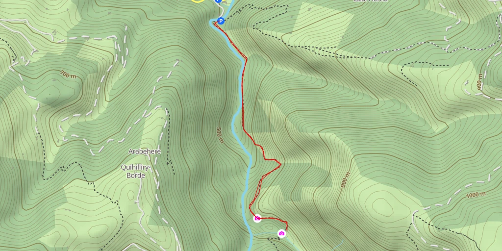 Carte de l'itinéraire :  Passerelle d'Holzarte - Larrau