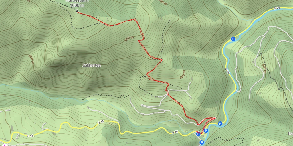 Map of the trail for Hurdesparri