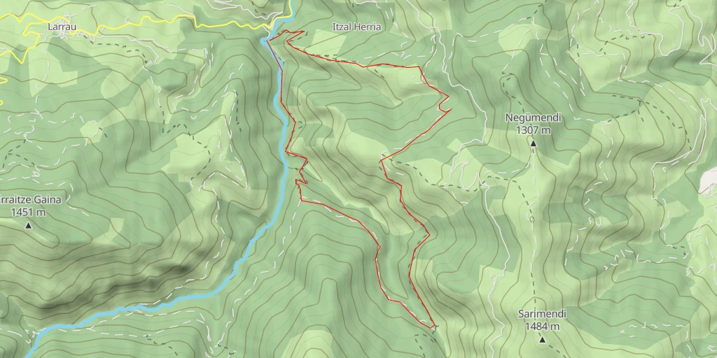 Map of the trail for Gîte du Logibar La Passerelle d'Holzarté