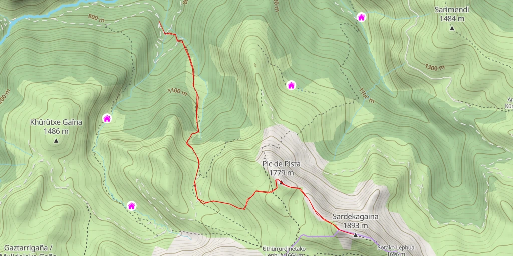 Map of the trail for Sardekagaina