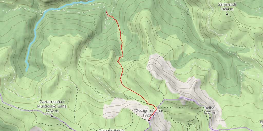 Map of the trail for Otsogorrigaina