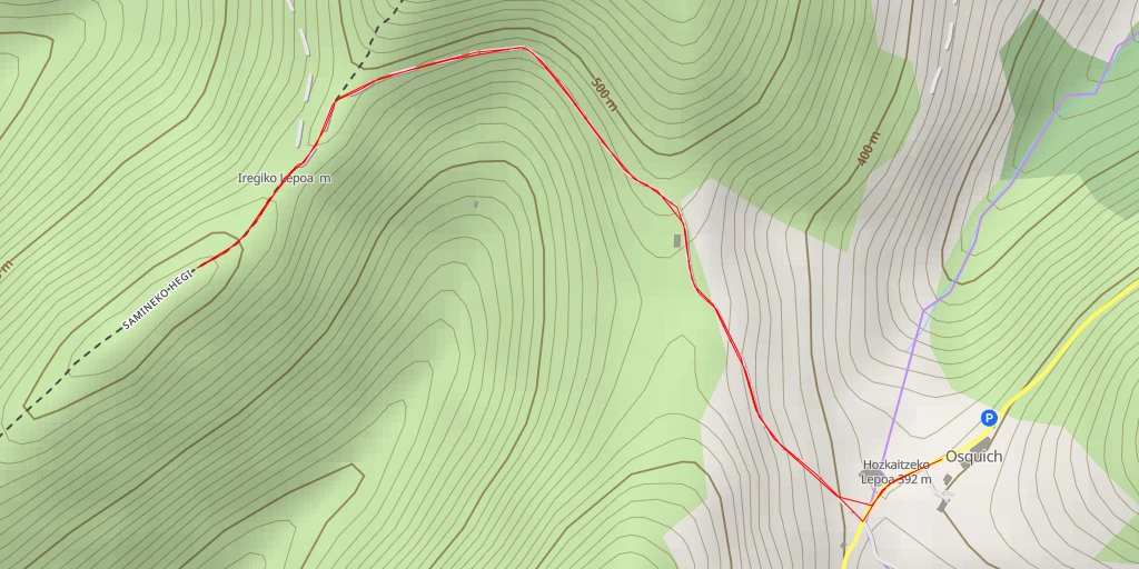 Carte de l'itinéraire :  Samineko Hegi - Samineko Hegi