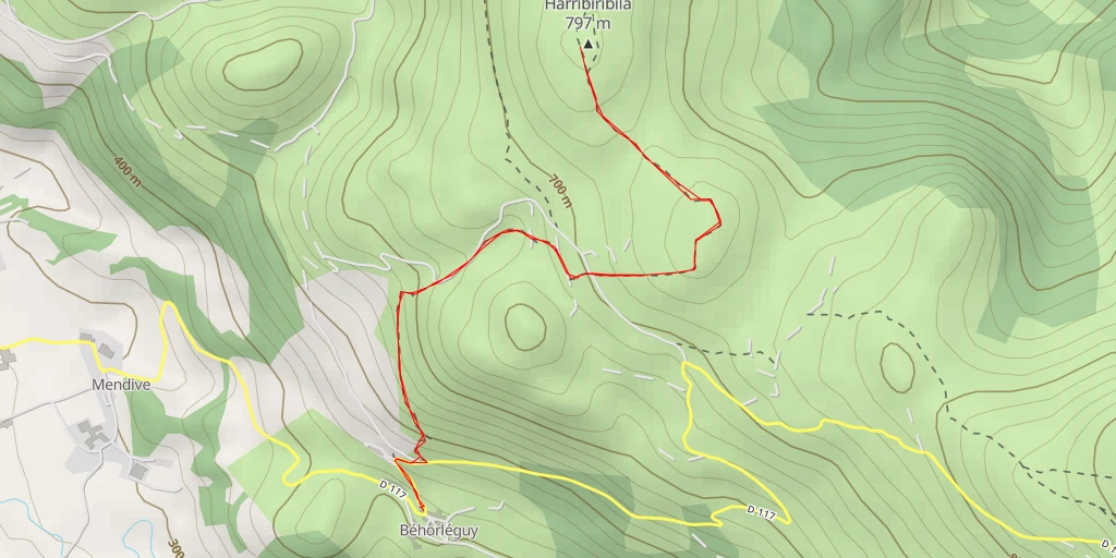 Map of the trail for Harribiribila