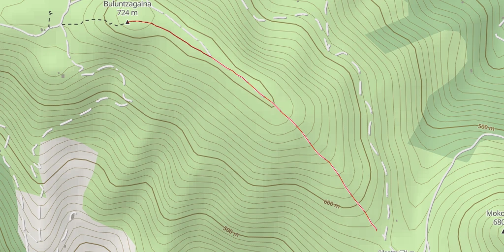 Map of the trail for Buluntzagaina