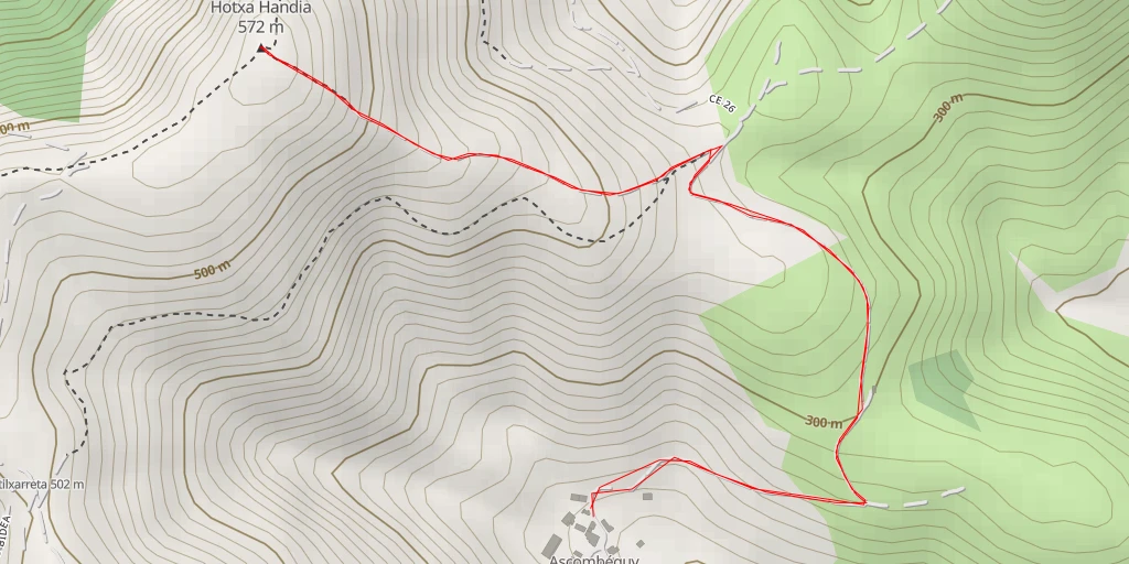 Carte de l'itinéraire :  Hotxa Handia