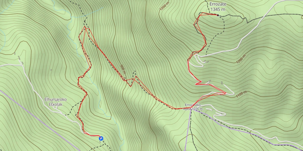 Carte de l'itinéraire :  Errozate