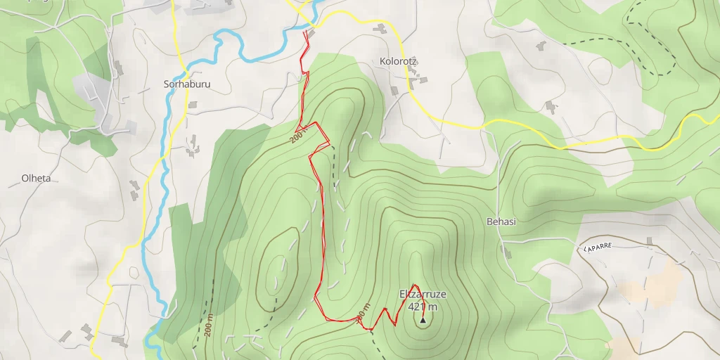 Carte de l'itinéraire :  Eltzarruze