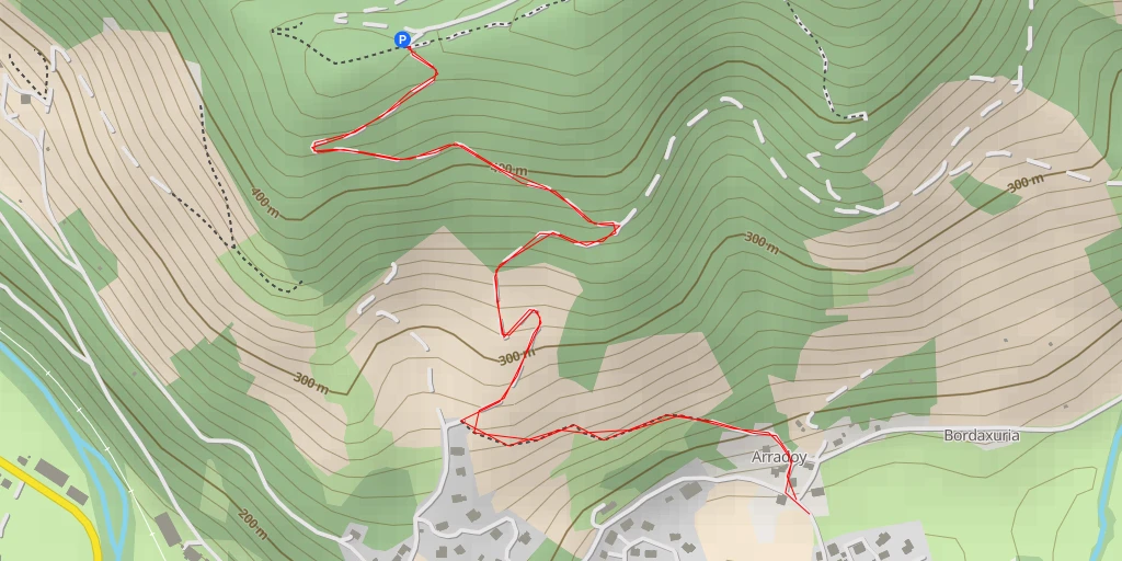 Map of the trail for Rue Alordoki