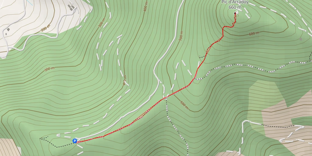 Carte de l'itinéraire :  Pic d'Arradoy