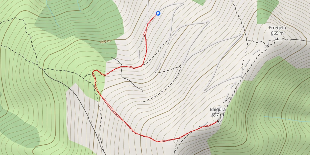 Carte de l'itinéraire :  Mont Baïgura