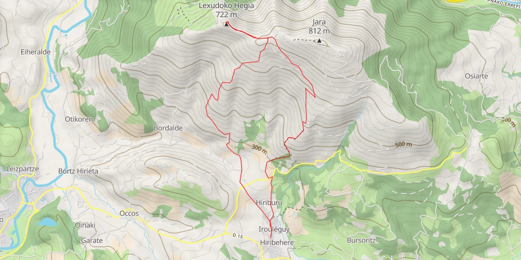 Map of the trail for Lexudoko Hegia