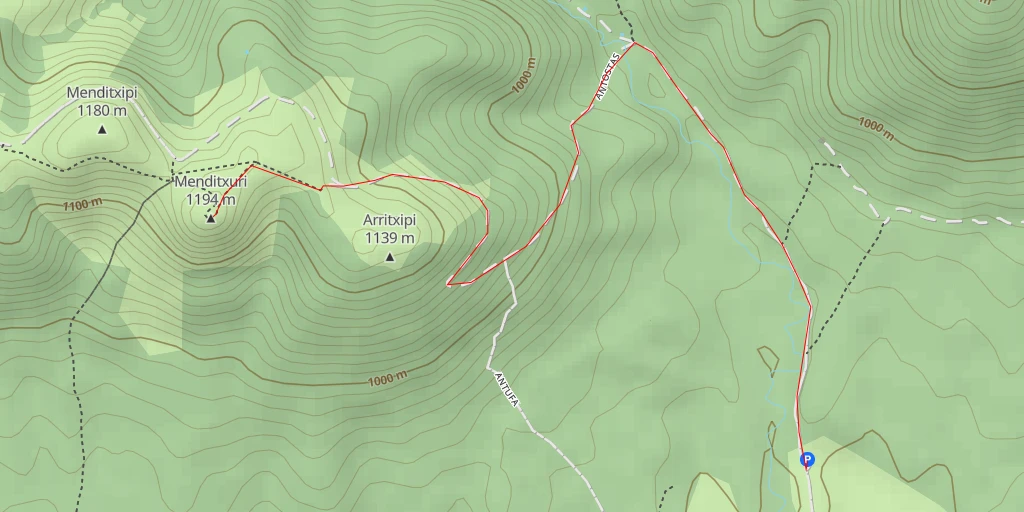 Carte de l'itinéraire :  Mendixuri