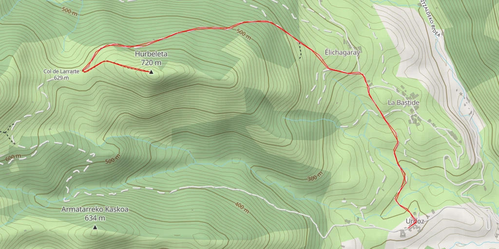 Map of the trail for Hurbeleta