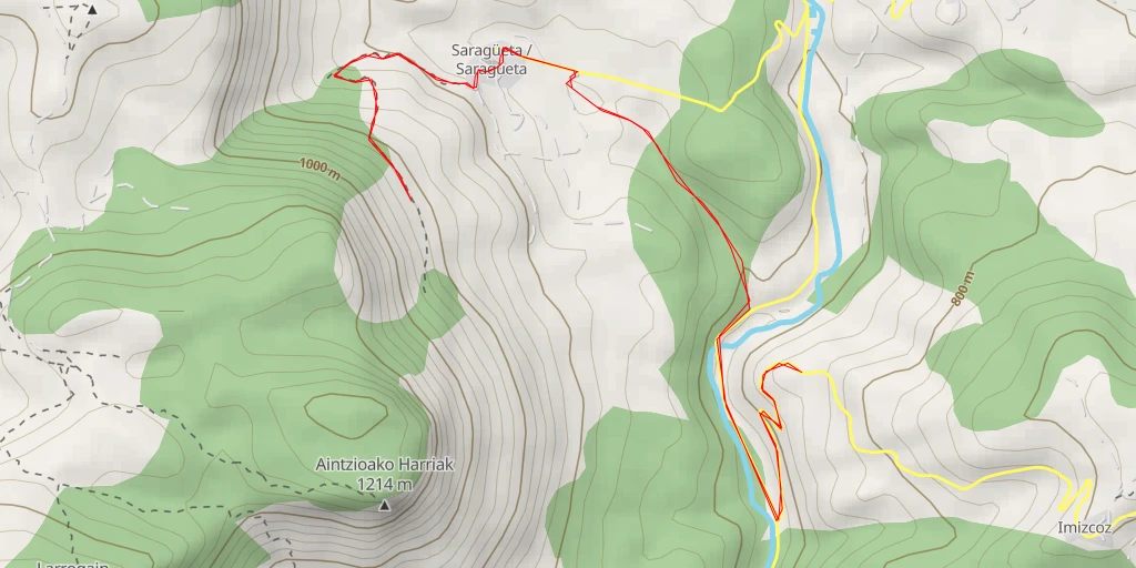 Map of the trail for Mirador Ziarrate