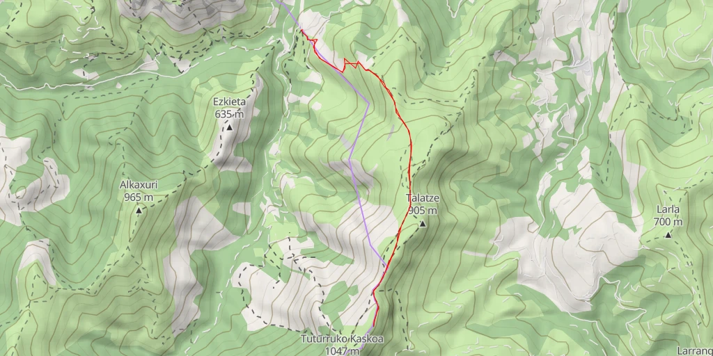 Map of the trail for Iparla