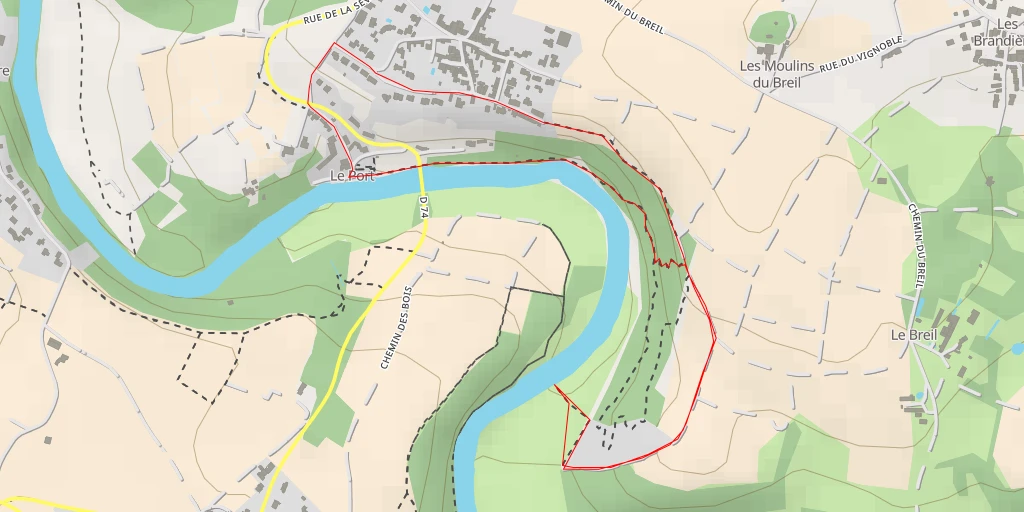 Carte de l'itinéraire :  Piste MTB - BMX - Rue du Port