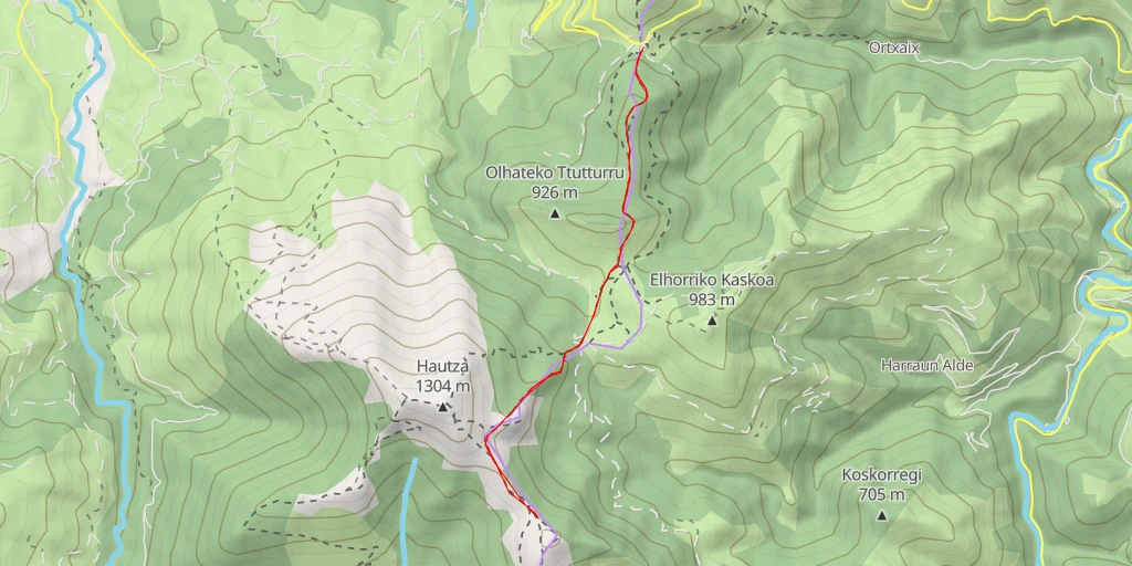 Map of the trail for Antzola