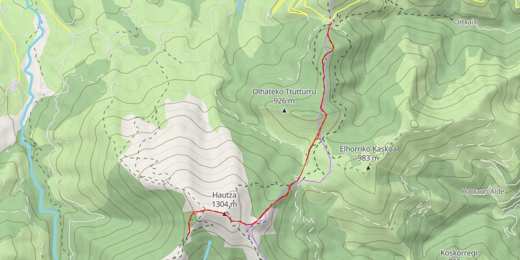 Map of the trail for Erregarri