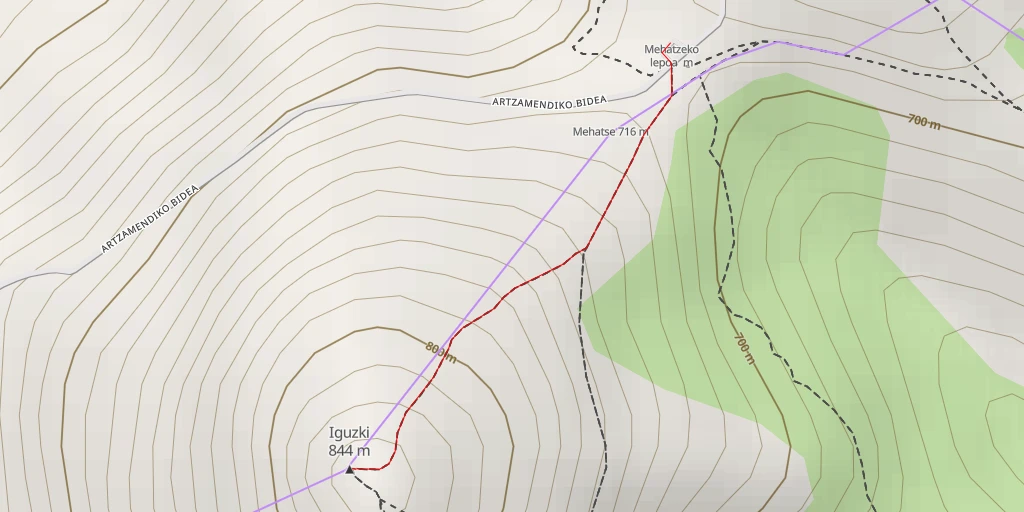 Map of the trail for Iguzki