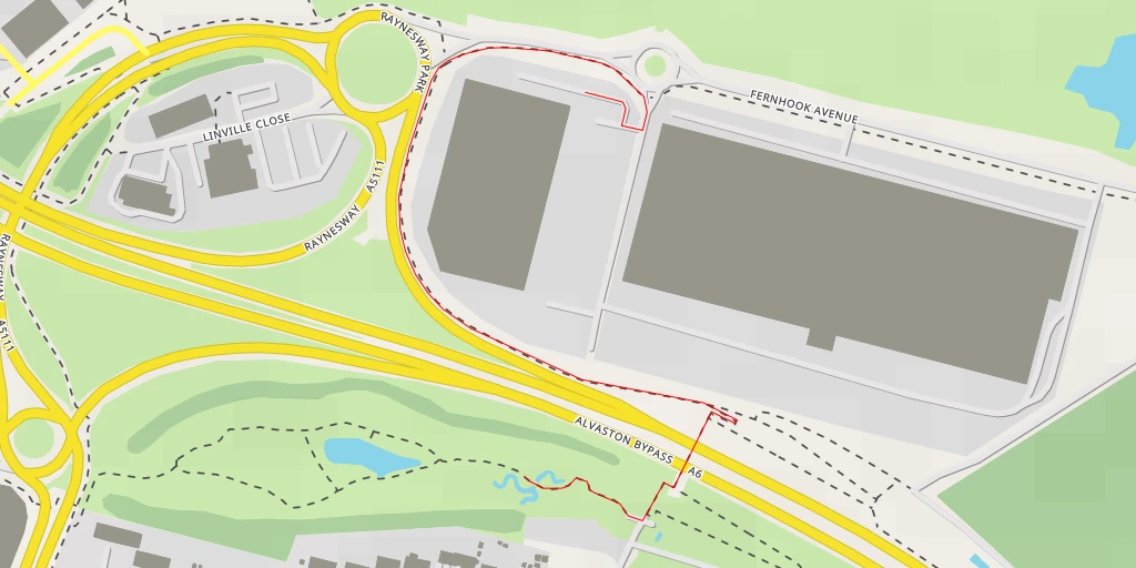 Map of the trail for Alvaston Community Nature Area - Metcalfe Close - Derby