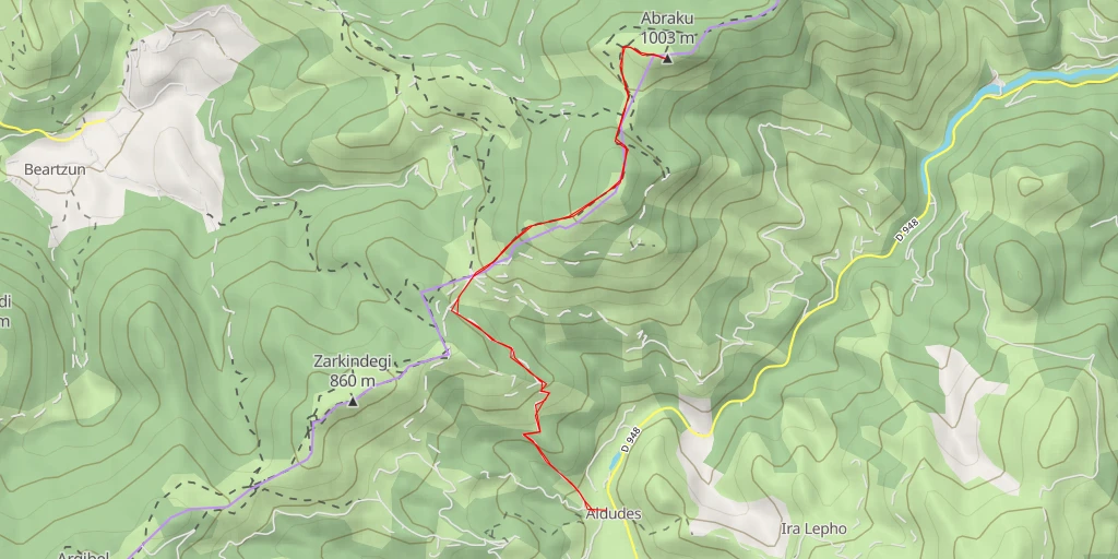 Map of the trail for Abraku