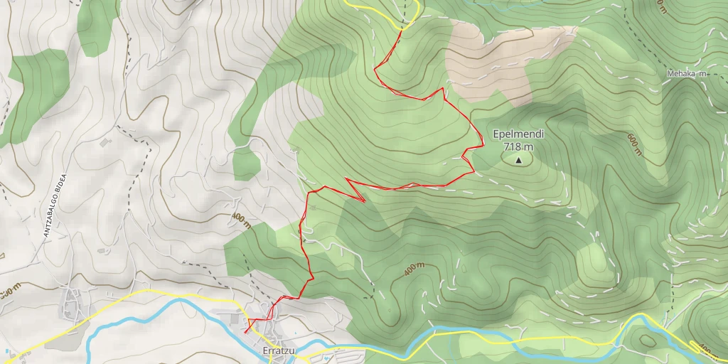 Map of the trail for Baztan