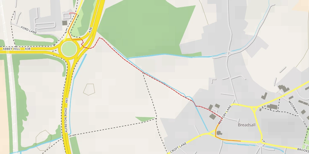 Map of the trail for Brookside Road - Brookside Road - Erewash