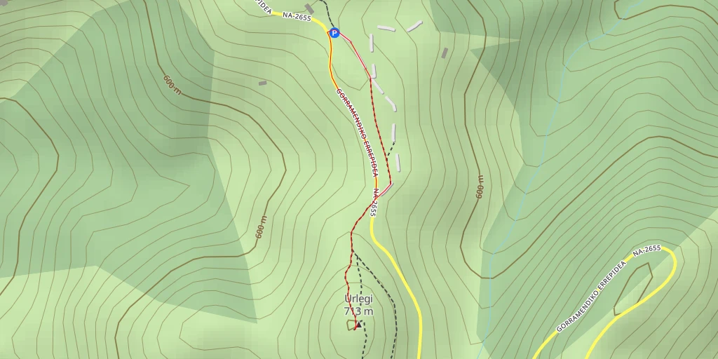 Map of the trail for Urlegi