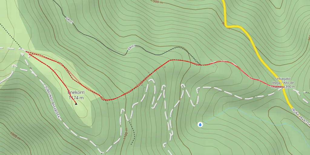 Carte de l'itinéraire :  Enekorri