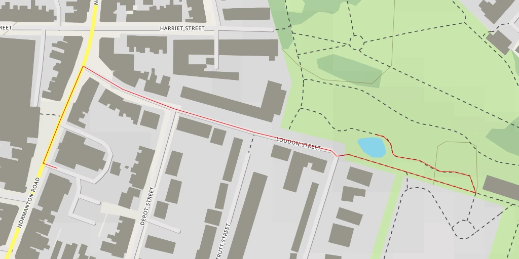 Map of the trail for Loudon Street - Derby