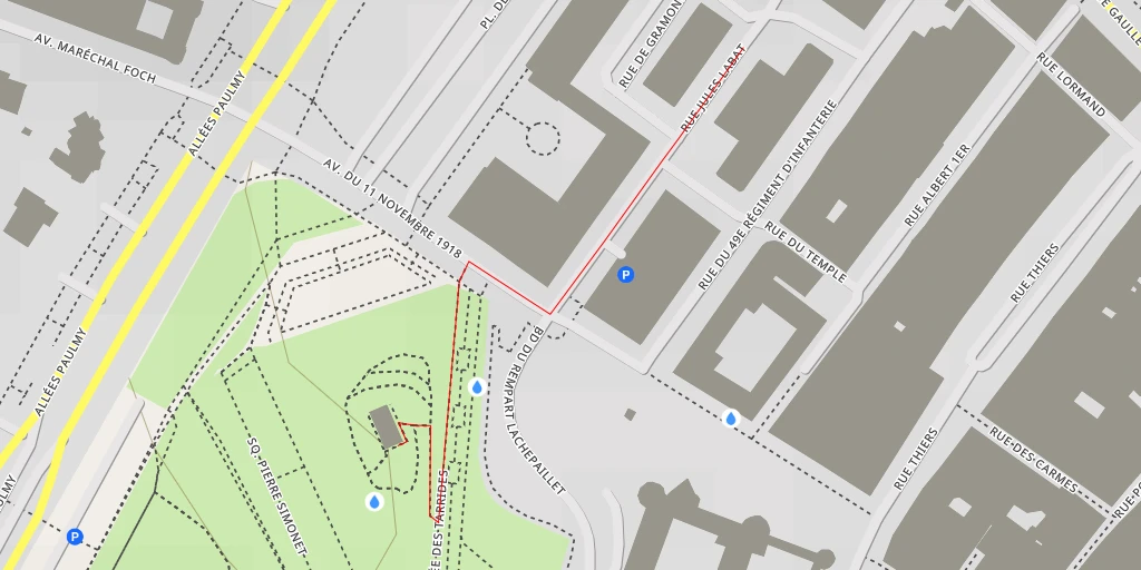 Map of the trail for Jardin botanique - Esplanade de Verdun