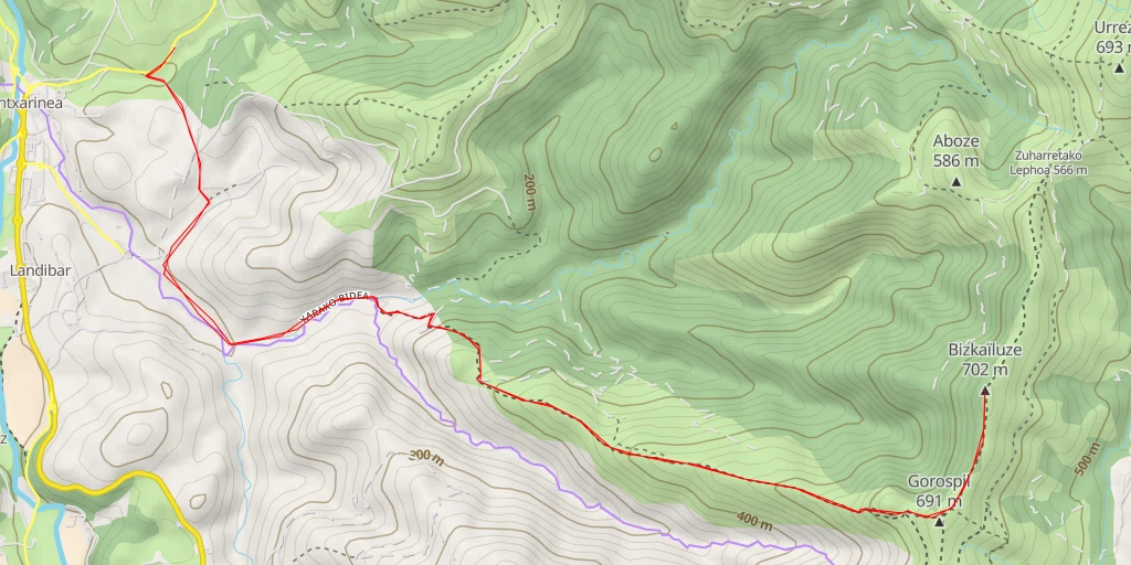 Map of the trail for Bizkaïluze