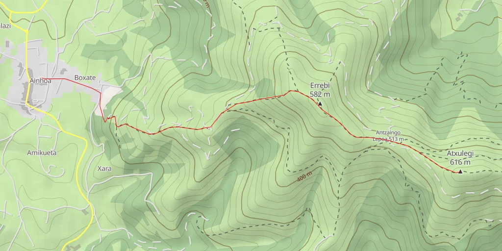 Carte de l'itinéraire :  Atxulegi