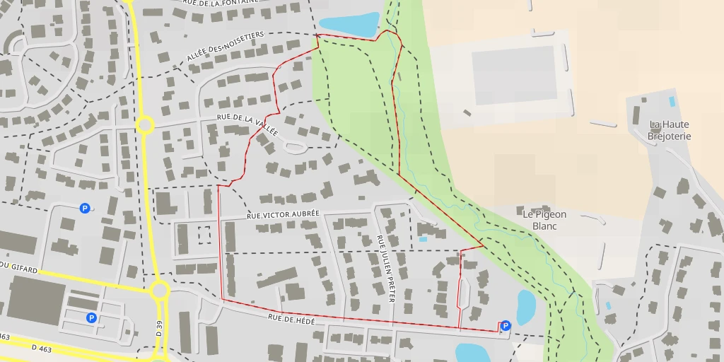 Map of the trail for Rue de la Fontaine