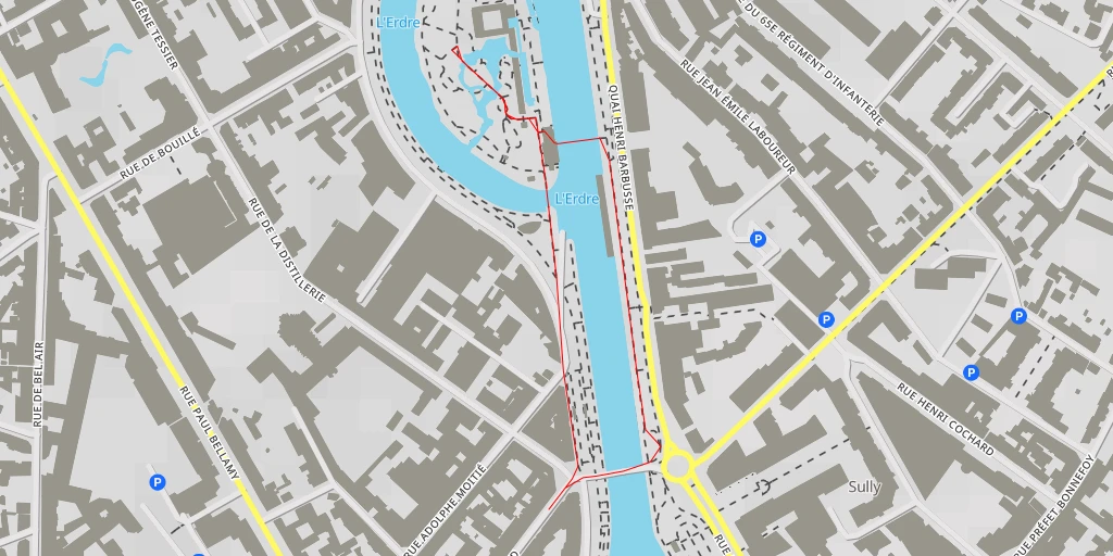 Map of the trail for L'Erdre